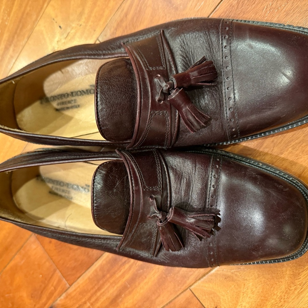 Pronto Uomo Brown Leather Tassel Loafers